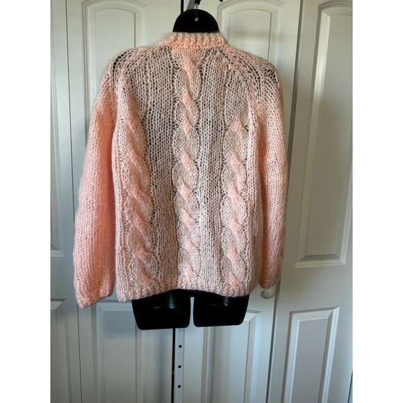 VTG Handmade in Italy Womens Sweater Alberic Wool No Size Tag Light Peach - Picture 2 of 8